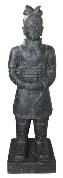 Product image 1 of the product “Chinese warrior, standing, 150 cm height, cast stone, handcrafted & coloured 150 cm”